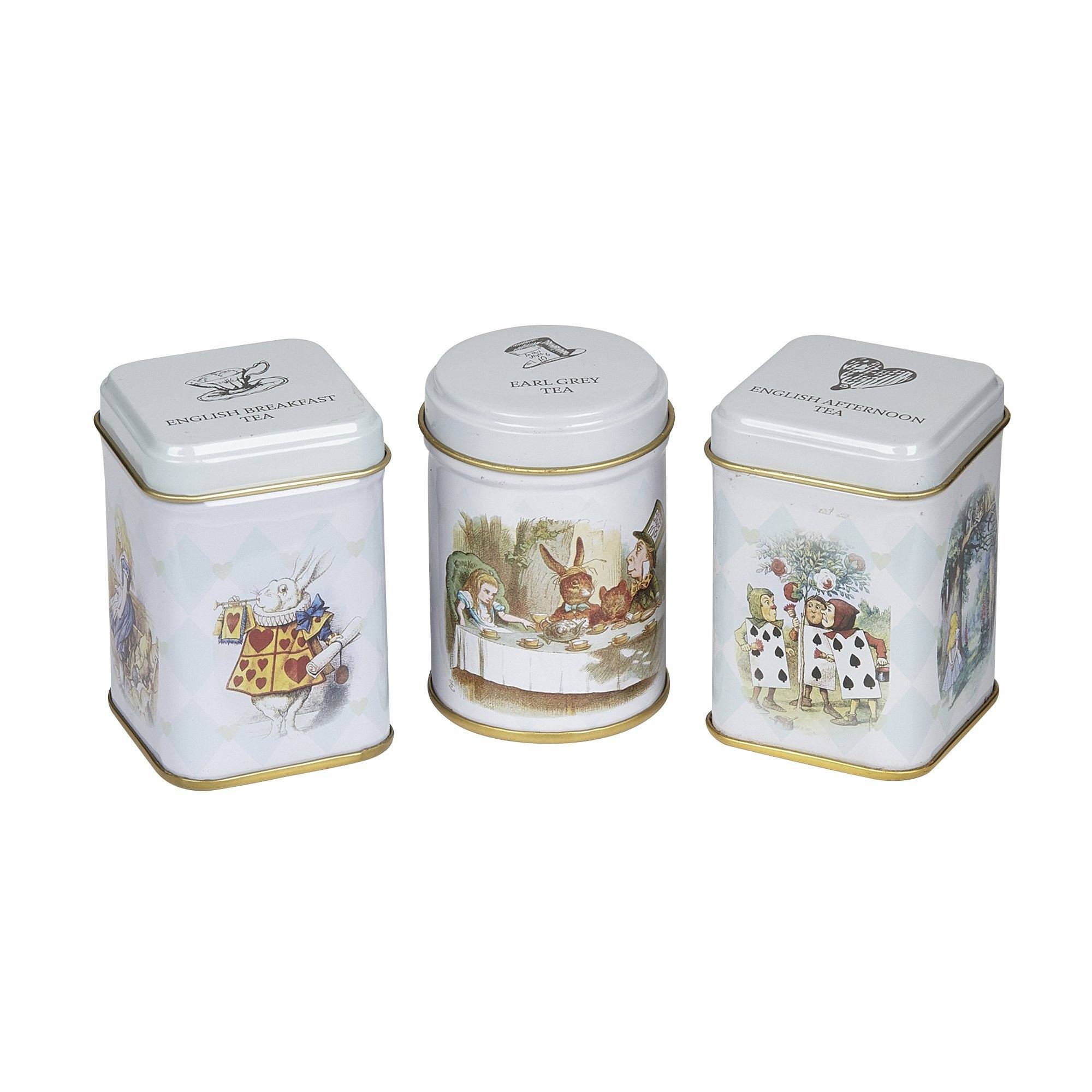 New English Teas Alice in Wonderland Triple Tea Selection Mini Tins Black Tea New English Teas 