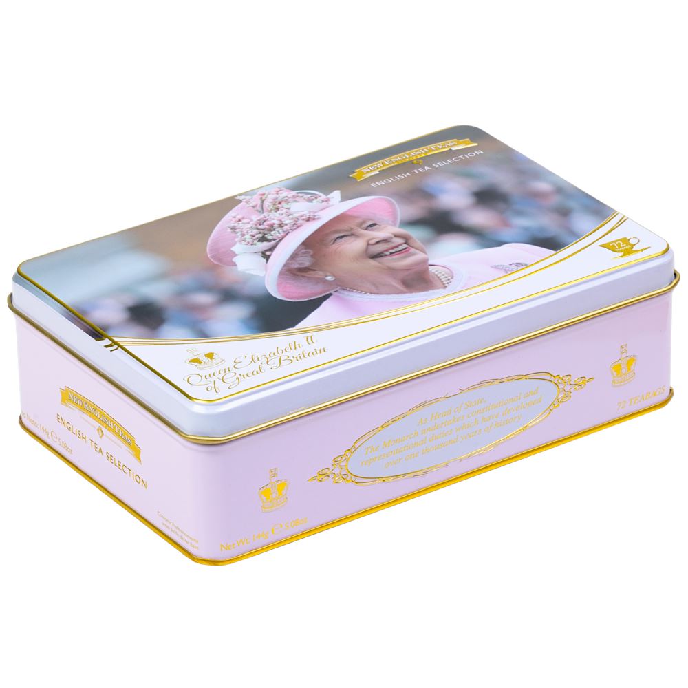 Queen Elizabeth II Tea Tin with 72 teabag selection Black Tea New English Teas 