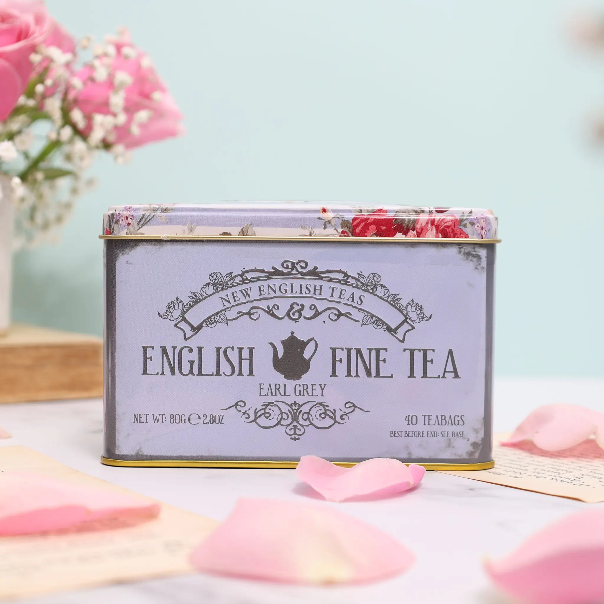 Vintage Floral Tea Tin - Earl Grey - Gifts - New English Teas – New ...